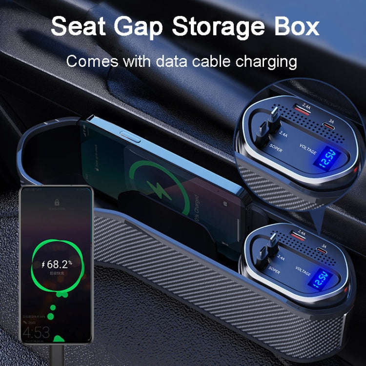 Vehicle Seat Gap Storage Box Organizer Front Seat Console Side Pocket ,Spec: Wireless Charging Up...