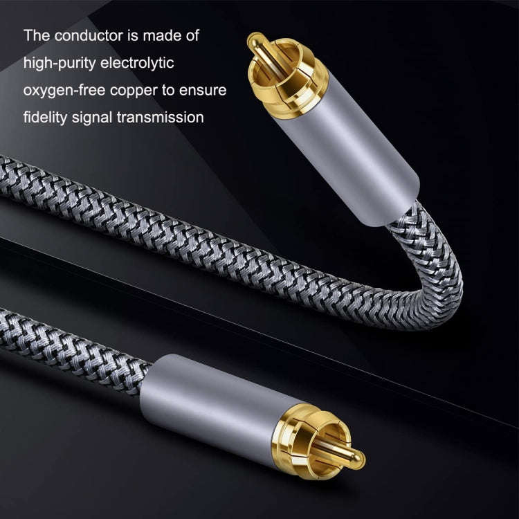 3m Pure Copper RCA Coaxial HIFI Digital Audio Cable SPDIF Subwoofer Speaker Cable(Silver Gray)