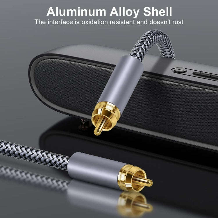 10m Pure Copper RCA Coaxial HIFI Digital Audio Cable SPDIF Subwoofer Speaker Cable(Silver Gray)