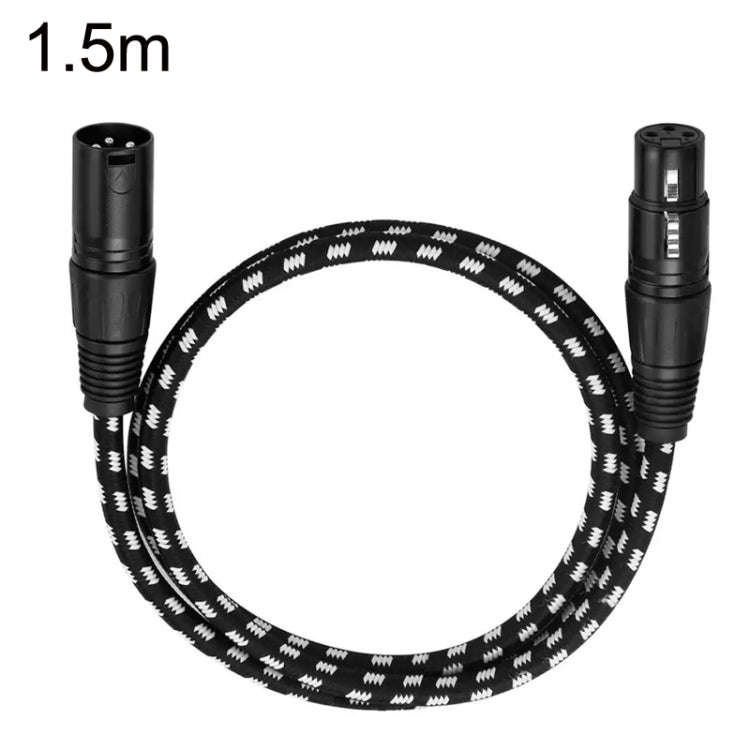 KN006 1.5m Male To Female Canon Line Audio Cable Microphone Power Amplifier XLR Cable(Black)