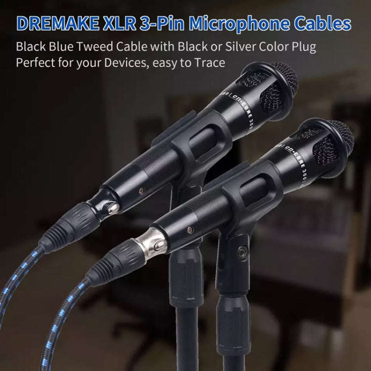 KN006 2m Male To Female Canon Line Audio Cable Microphone Power Amplifier XLR Cable(Black Blue)