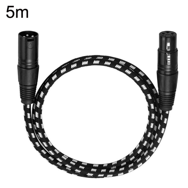KN006 5m Male To Female Canon Line Audio Cable Microphone Power Amplifier XLR Cable(Black)