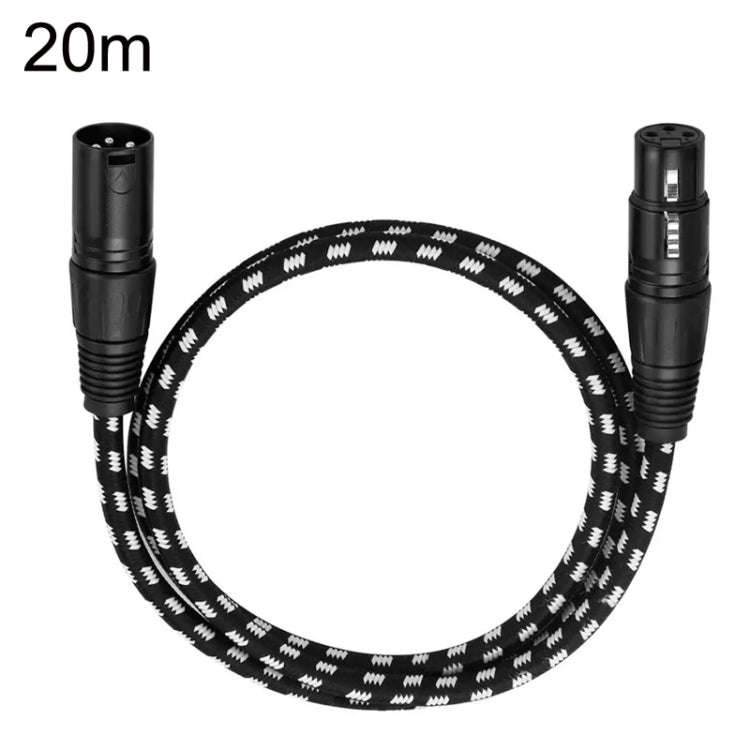KN006 20m Male To Female Canon Line Audio Cable Microphone Power Amplifier XLR Cable(Black)