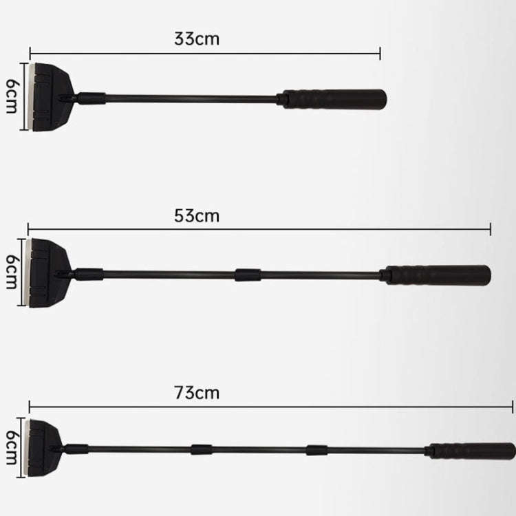 53cm 2 Section Fish Tank Algae Scraper Widen Aquarium Long Handle Scraper(Black)