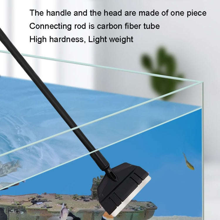 53cm 2 Section Fish Tank Algae Scraper Widen Aquarium Long Handle Scraper(Black)