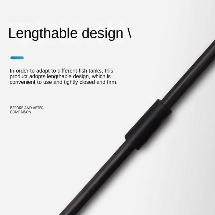73cm 3 Section+2 Blades Fish Tank Algae Scraper Widen Aquarium Long Handle Scraper(Black)