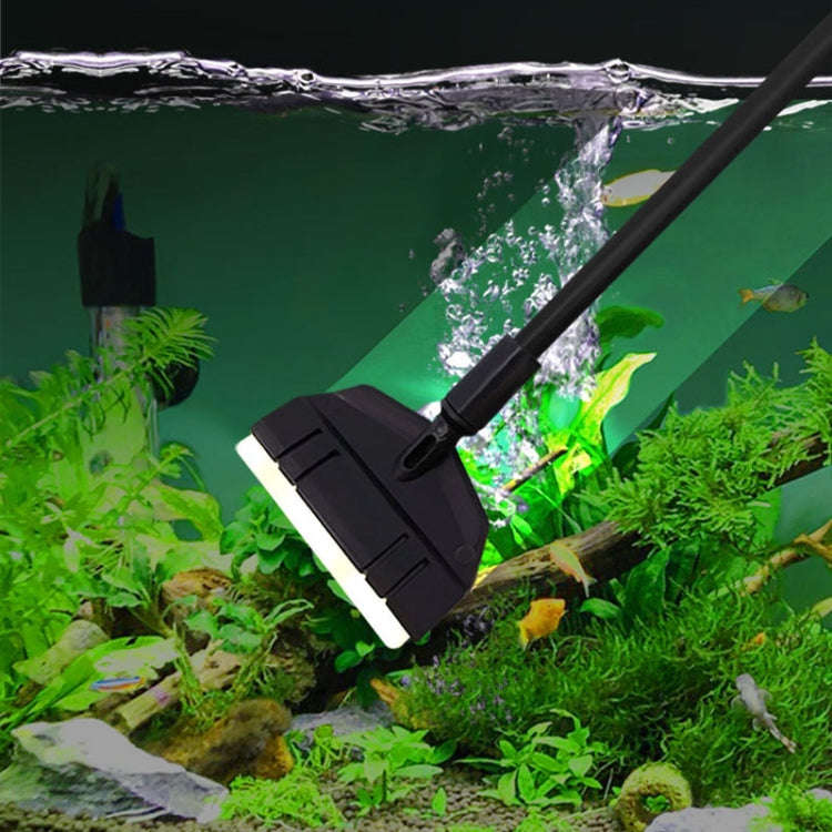 73cm 3 Section+2 Blades Fish Tank Algae Scraper Widen Aquarium Long Handle Scraper(Black)