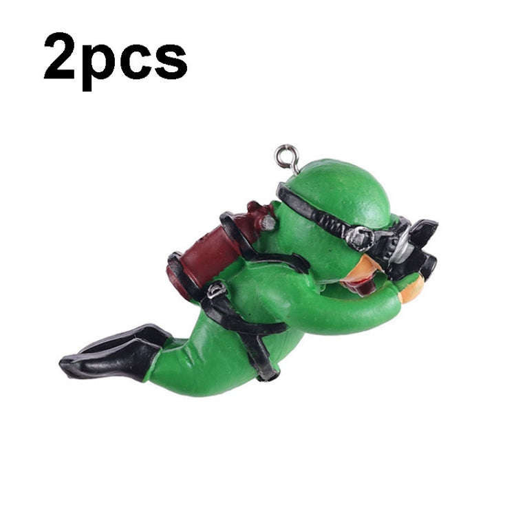 2pcs Fish Tank Diver Aquarium Ornaments Aquascape Decorations(With Camera Green)