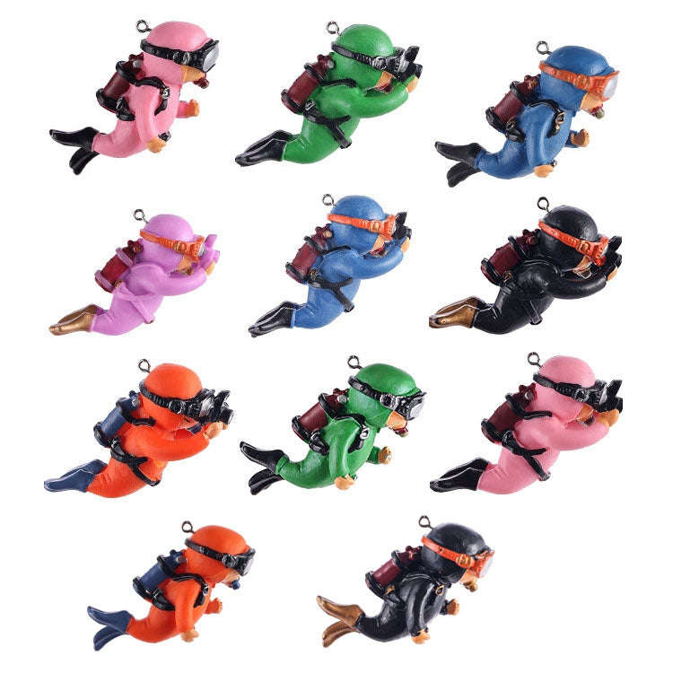 2pcs Fish Tank Diver Aquarium Ornaments Aquascape Decorations(With Camera Blue)