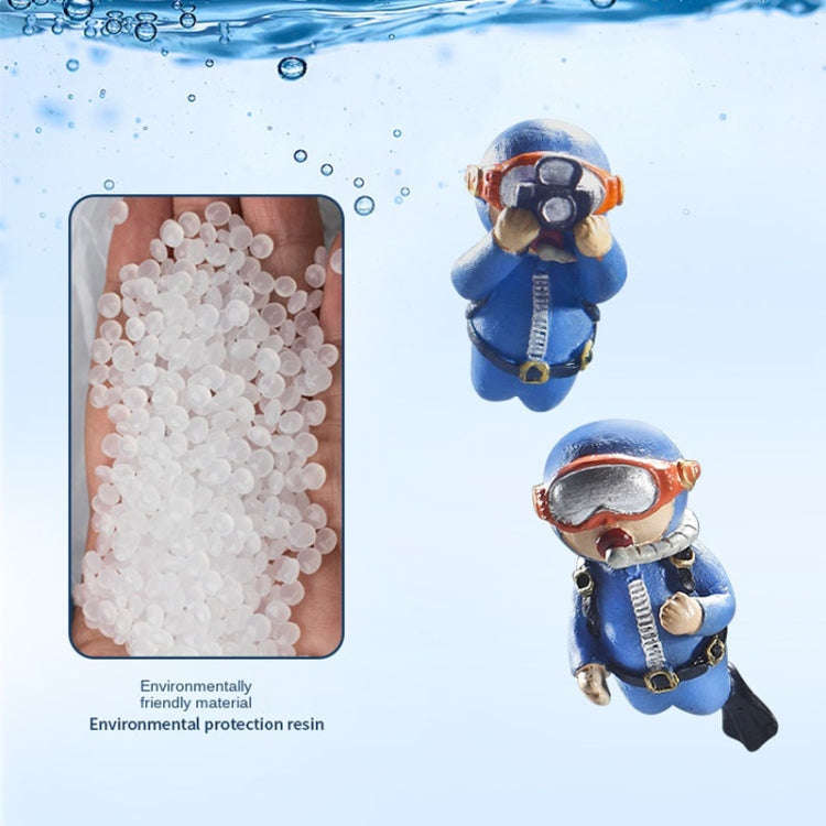 2pcs Fish Tank Diver Aquarium Ornaments Aquascape Decorations(With Camera Blue)