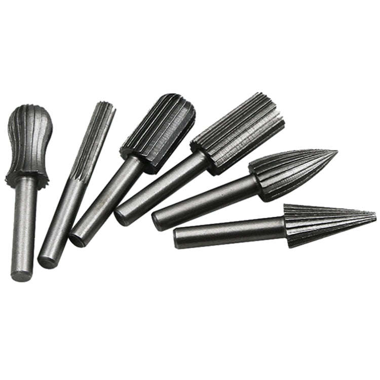 Hard High Carbon Steel Rotary Carving Knife Abrasive Processing Grinding Head Set(6pcs/set)
