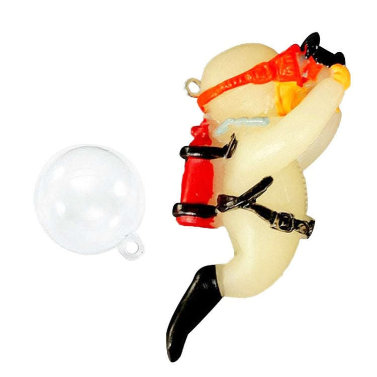 Diver Aquarium Pendant Fish Tank Aquascape Ornament Decoration(With Camera Fluorescent)