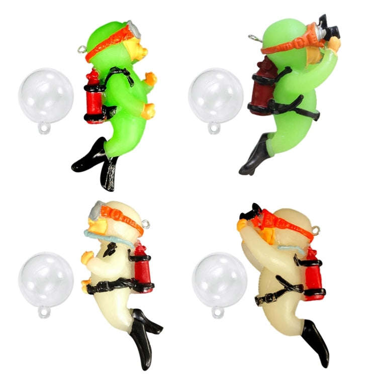 Diver Aquarium Pendant Fish Tank Aquascape Ornament Decoration(With Camera Fluorescent)