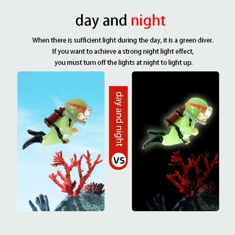 Diver Aquarium Pendant Fish Tank Aquascape Ornament Decoration(With Camera Fluorescent)