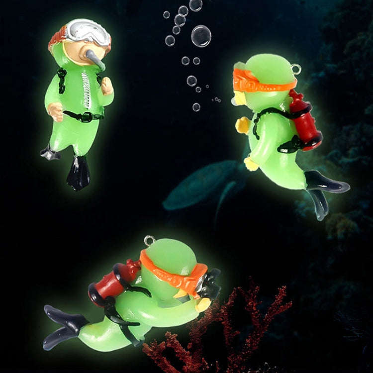 Diver Aquarium Pendant Fish Tank Aquascape Ornament Decoration(With Camera Fluorescent)
