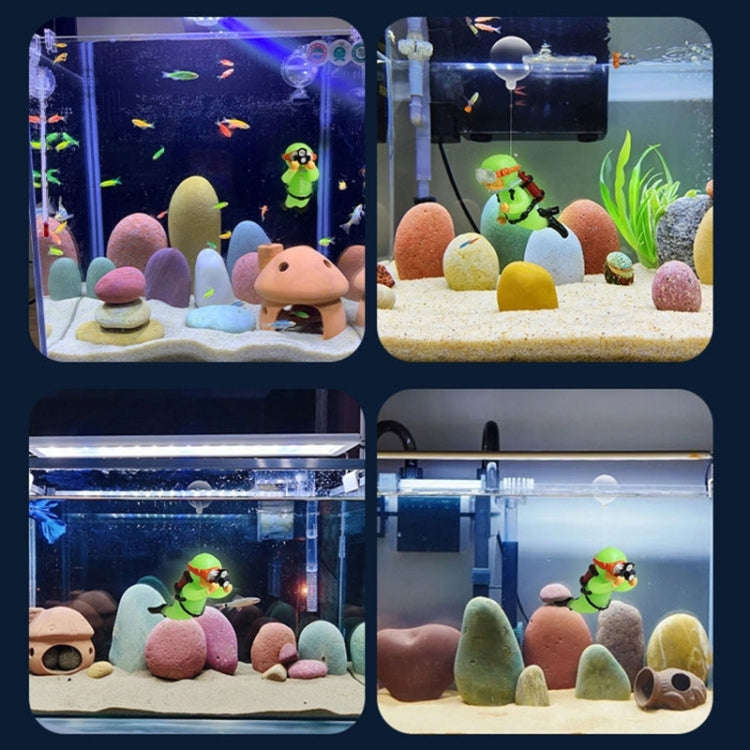 Diver Aquarium Pendant Fish Tank Aquascape Ornament Decoration(With Camera Fluorescent)