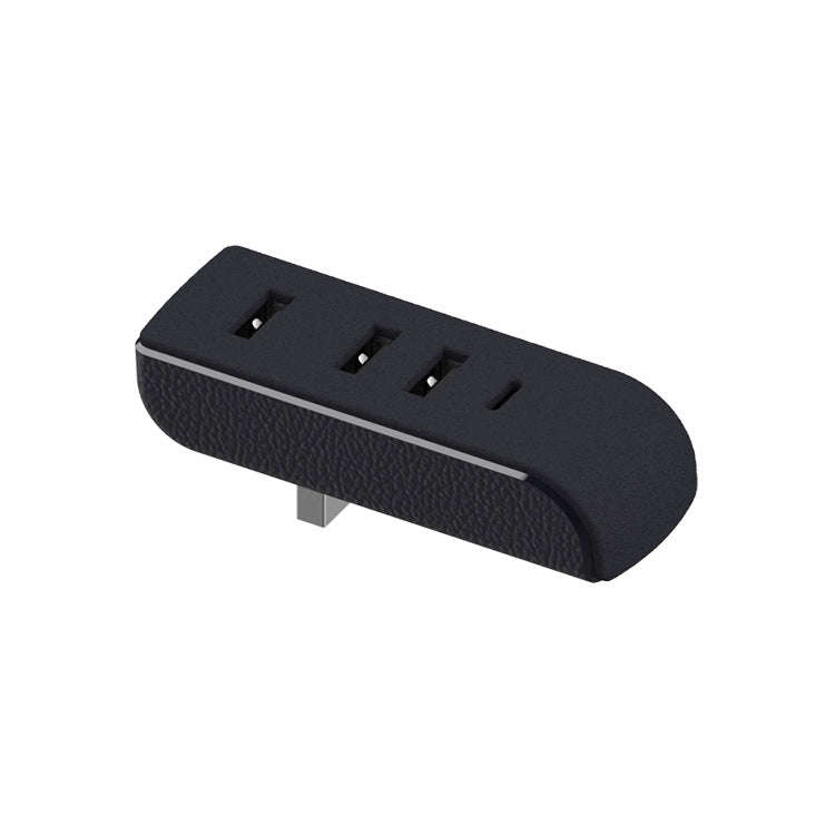 For Tesla Model 3/Y Car AH37 3 USB  +1 Type-C/USB-C Port Hub Docking Station(Black)