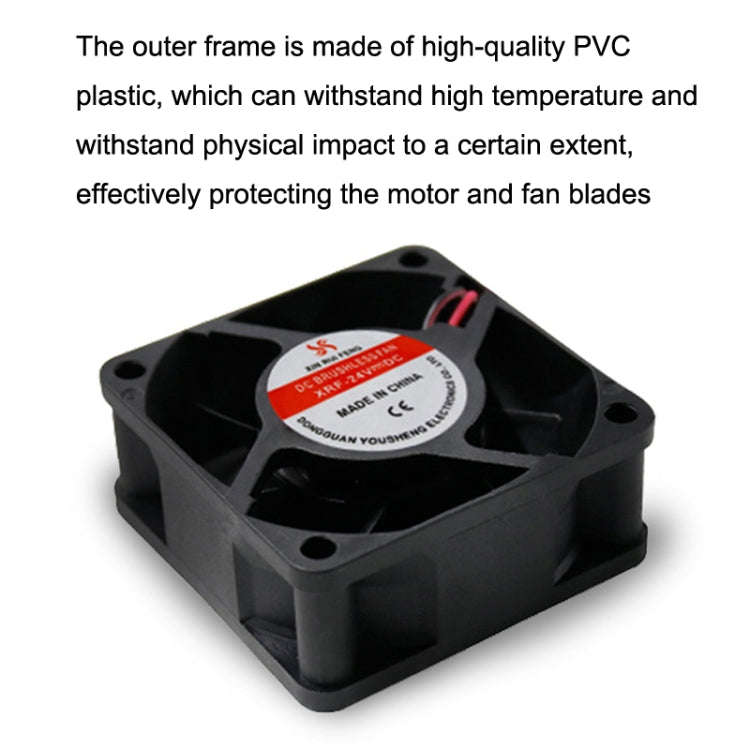 XIN RUI FENG 24V Ball Bearing 6cm Quiet DC Cooling Fan