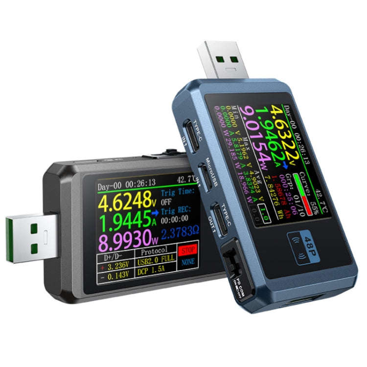 FNIRSI FNB48P USB Mobile Phone DC Power Charger Detector, Color: Without Bluetooth Black