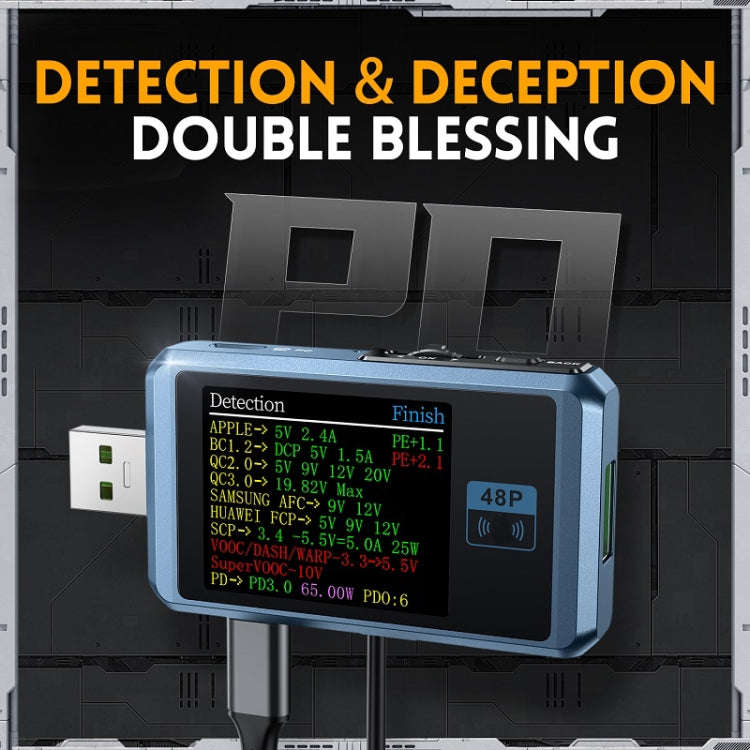 FNIRSI FNB48P USB Mobile Phone DC Power Charger Detector, Color: Without Bluetooth Black