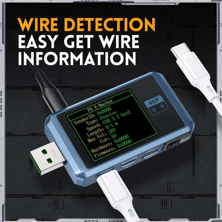 FNIRSI FNB48P USB Mobile Phone DC Power Charger Detector, Color: Without Bluetooth Black