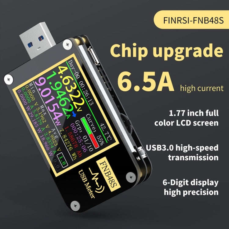 FNIRSI FNB48S USB Voltage Ammeter Multifunctional Fast Charge Tester, Specification: Bluetooth