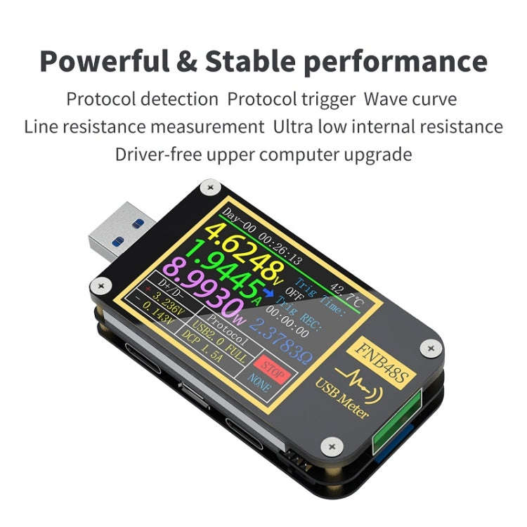 FNIRSI FNB48S USB Voltage Ammeter Multifunctional Fast Charge Tester, Specification: Bluetooth