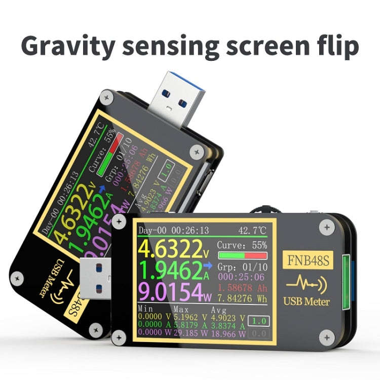 FNIRSI FNB48S USB Voltage Ammeter Multifunctional Fast Charge Tester, Specification: Bluetooth