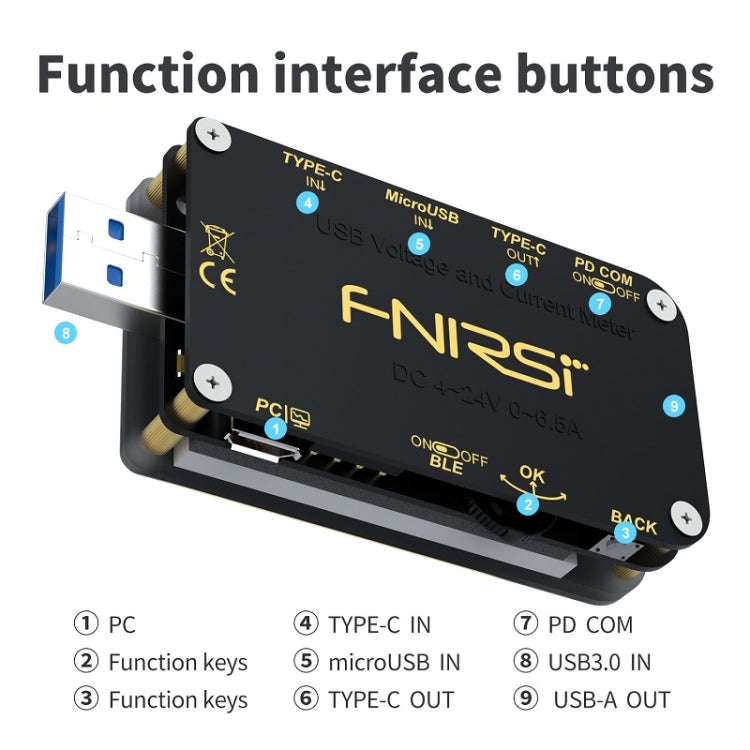 FNIRSI FNB48S USB Voltage Ammeter Multifunctional Fast Charge Tester, Specification: Bluetooth