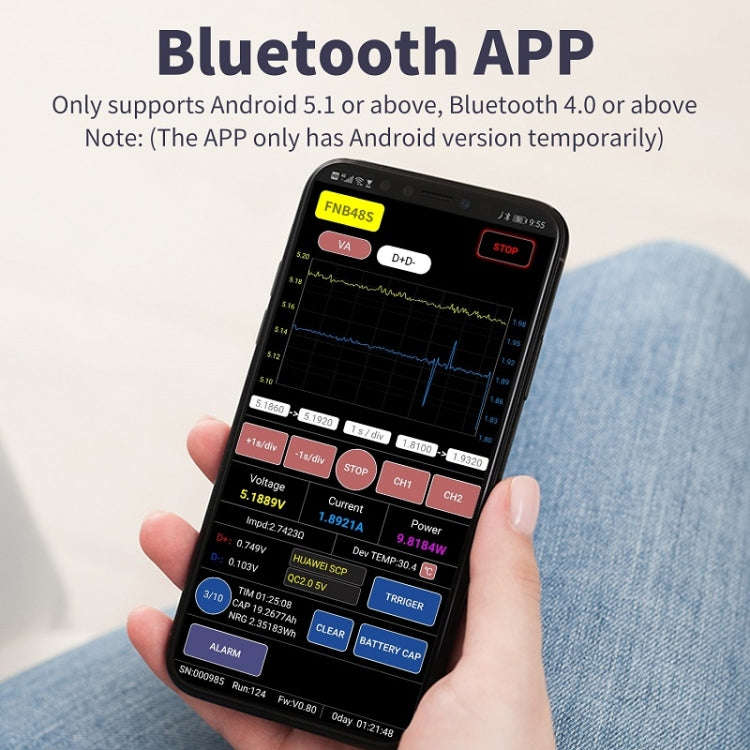 FNIRSI FNB48S USB Voltage Ammeter Multifunctional Fast Charge Tester, Specification: Bluetooth