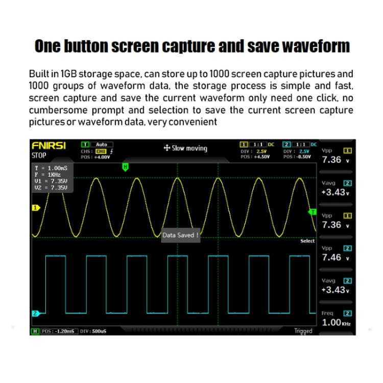 FNIRSI 1014D 2 in 1 Dual-channel 100M Bandwidth Digital Oscilloscope 1GS Sampling Signal Generato...