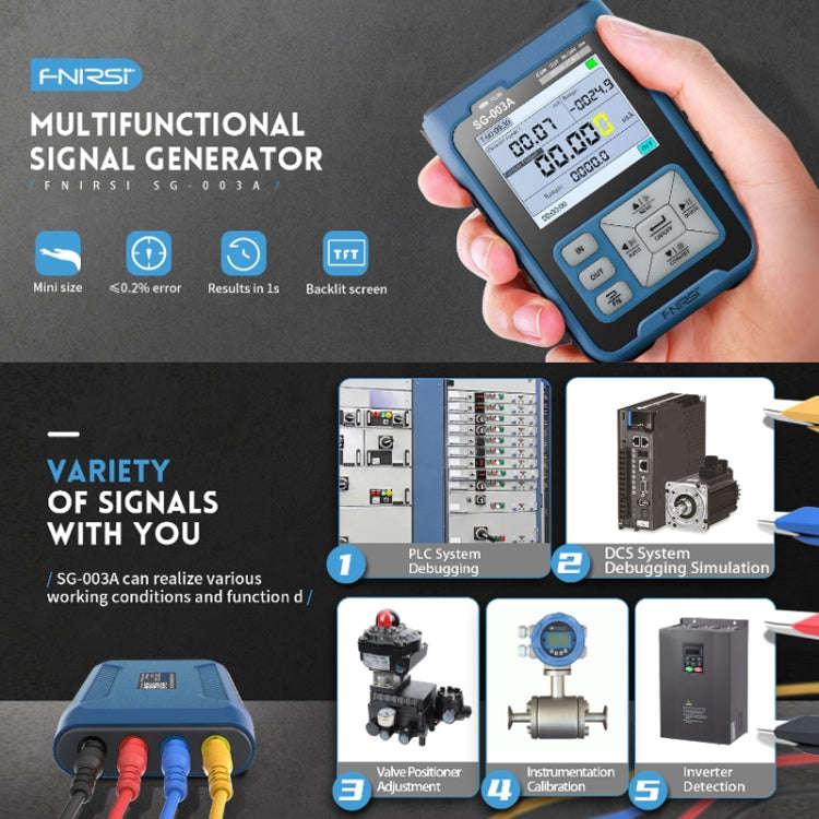 FNIRSI SG-003A Multifunctional PWM Signal Generator 4-20ma Voltage Current Calibrator, EU Plug(Blue)