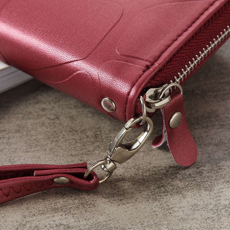 Large Stone Wallet Zipper Women Wallet Long Coin Purse(Blue)