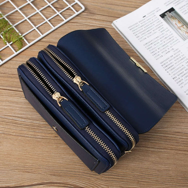 Women Multi-Card Wallet Clutch Bag Large Capacity Casual Single Shoulder Crossbody Bag(Claret)