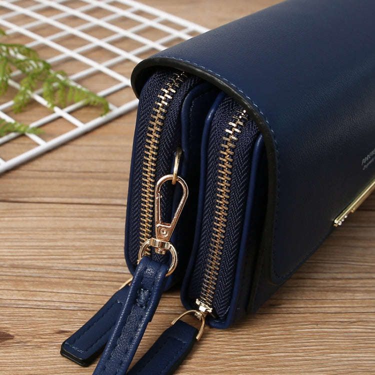 Women Multi-Card Wallet Clutch Bag Large Capacity Casual Single Shoulder Crossbody Bag(Claret)