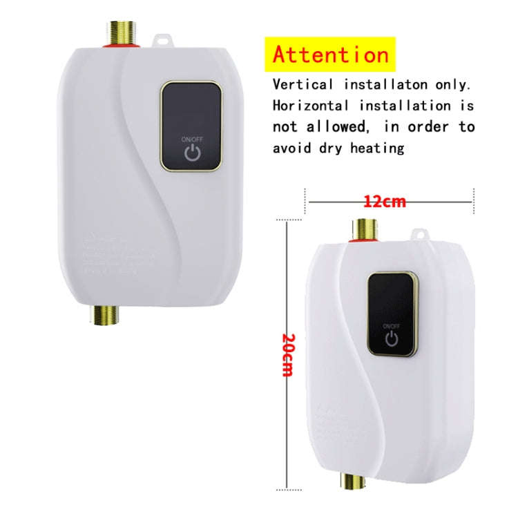 Instant Water Heater Mini Kitchen Quick Heater Household Hand Washing Water Heater EU  Plug(White)