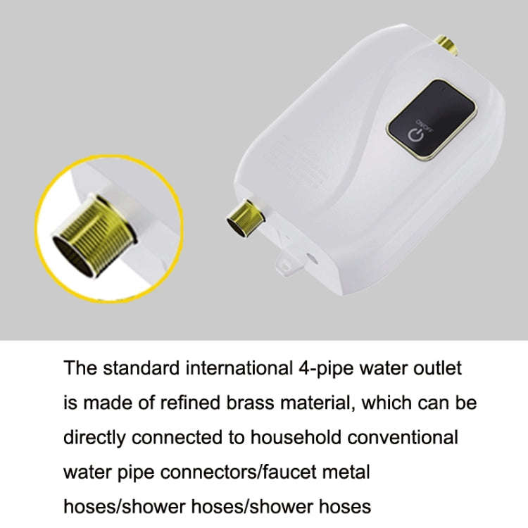 Instant Water Heater Mini Kitchen Quick Heater Household Hand Washing Water Heater EU  Plug(White)