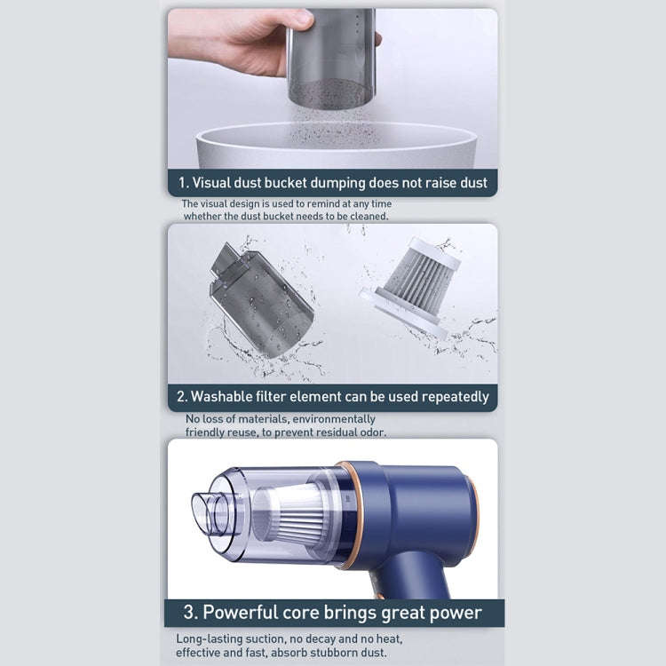 Small Wireless Charging Car Vacuum Cleaner Handheld High Power Vacuum Cleaner, Sort by color: 117...