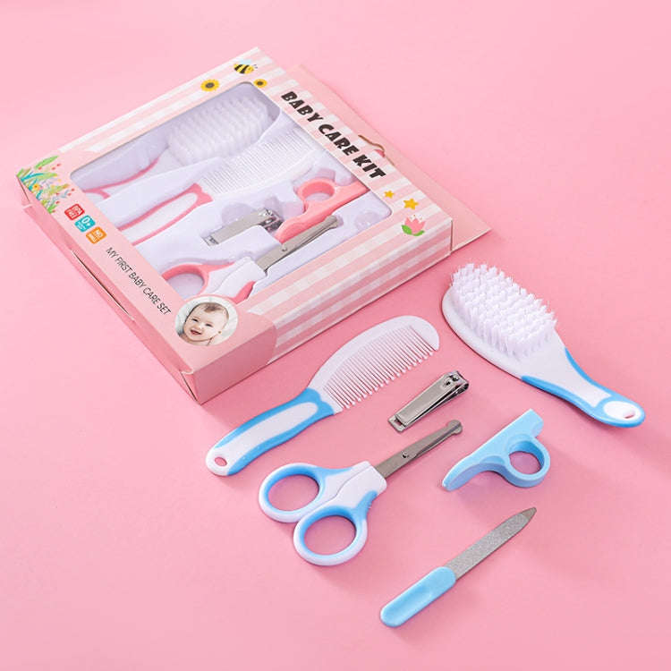 2sets 6 in 1 Baby Care Cleaning Kit Nail Scissors Combination Set, Color: Blue