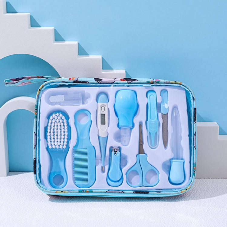 10pcs/set Blue Children Cleaning Care Set Maternal and Baby Grooming Supplies Care Tools