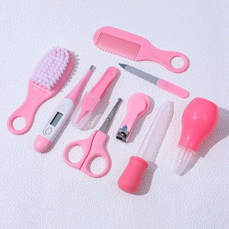 10pcs/set Pink Children Cleaning Care Set Maternal and Baby Grooming Supplies Care Tools