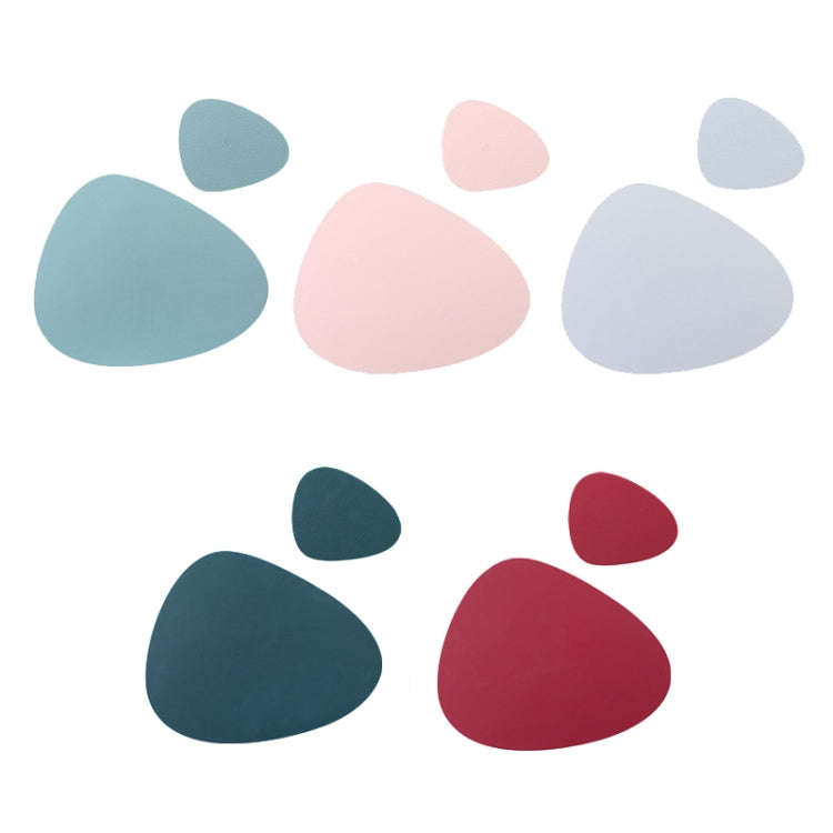 Placemat+Coaster Silicone Placemat Insulation Texture Scalloped Cushion(Gray)