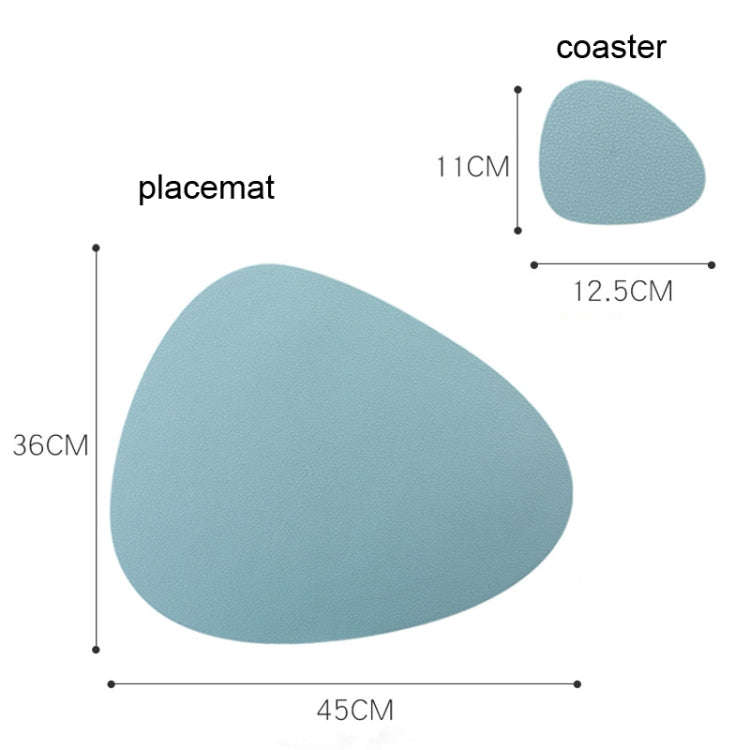 Placemat+Coaster Silicone Placemat Insulation Texture Scalloped Cushion(Gray)