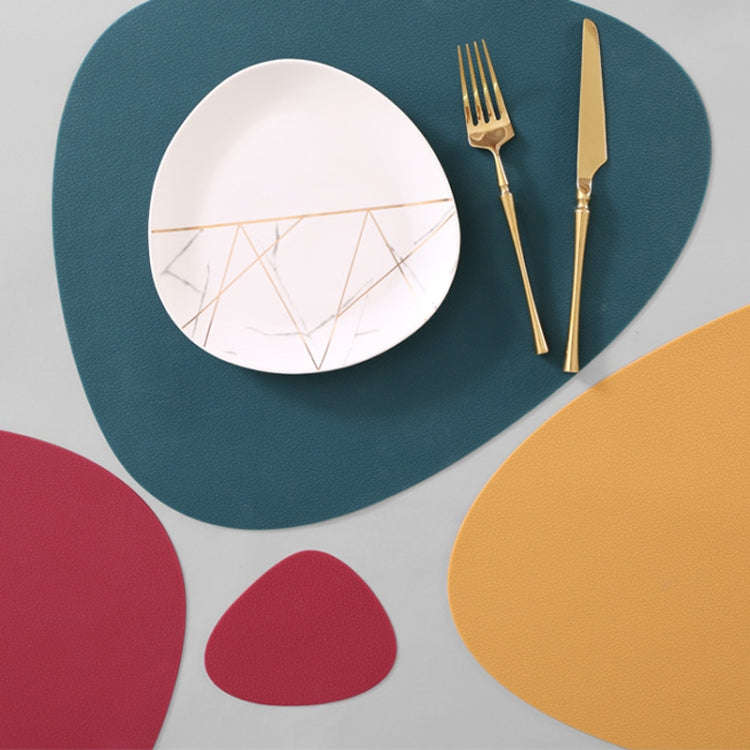Placemat+Coaster Silicone Placemat Insulation Texture Scalloped Cushion(Pink)