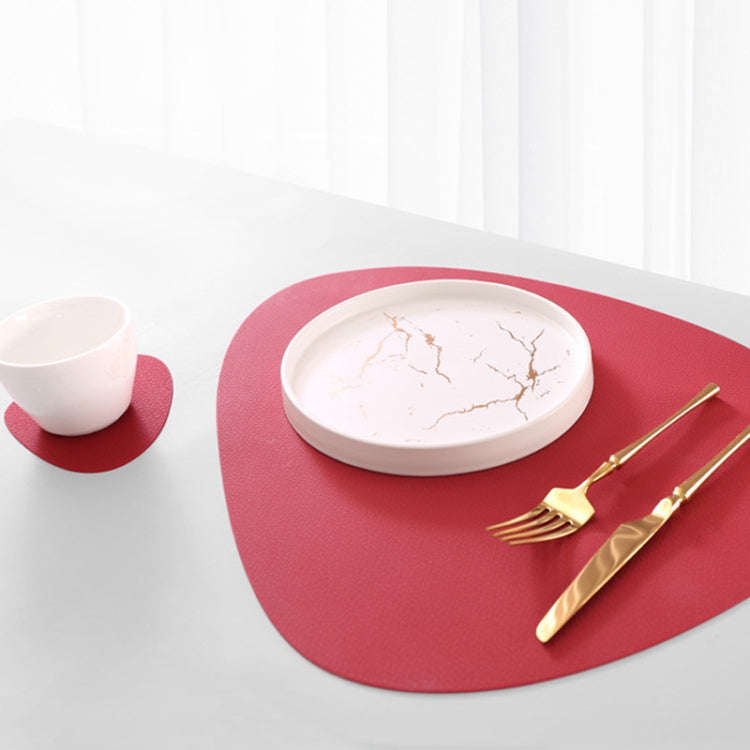 Placemat+Coaster Silicone Placemat Insulation Texture Scalloped Cushion(Gray)