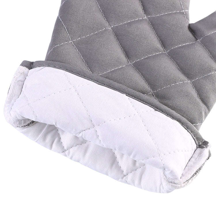 Cotton Insulated Diamond Thickened Gloves Hookable Storage Oven Microwave Baking Gloves(Black)