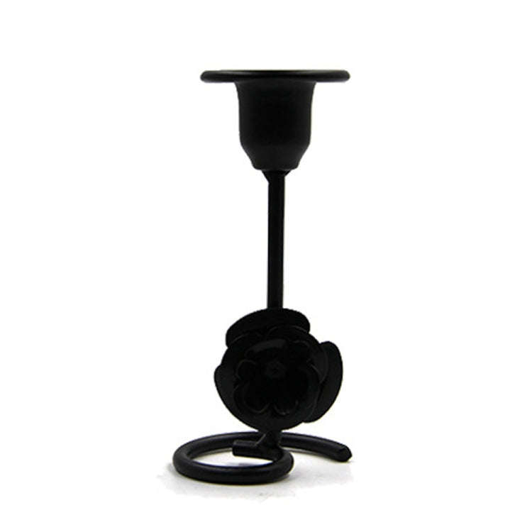 DH2304-01 Rose Carved Metal Candle Holder Bar Decoration Candlelight Dinner Candlesticks, Size: S...