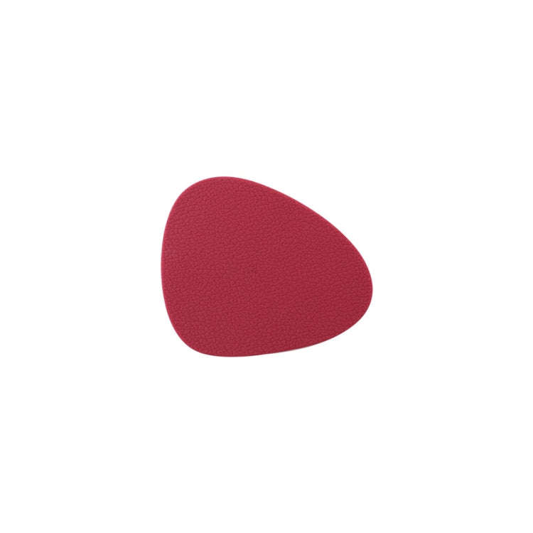 10pcs Teardrop-Shaped Silicone Table Insulation Mat Leather Textured Kitchen Cup And Pot Mat(Red)