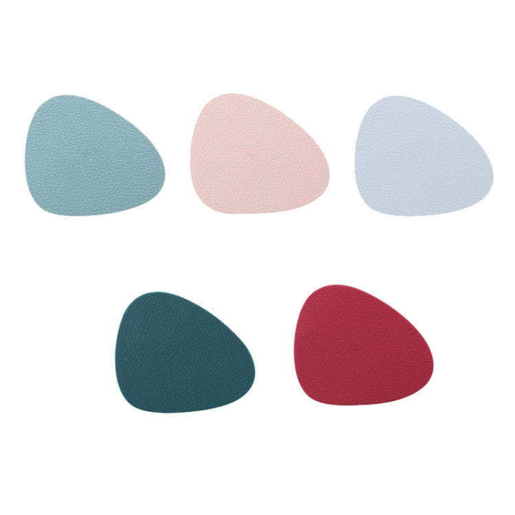 10pcs Teardrop-Shaped Silicone Table Insulation Mat Leather Textured Kitchen Cup And Pot Mat(Gray)