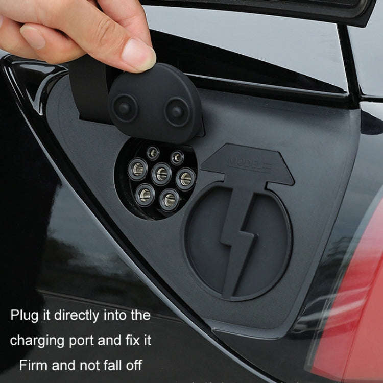 For Tesla Model3/Y 2pcs Charging Port Silicone Dustproof Waterproof Cover, Color: Conjoined Blue